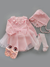 Load image into Gallery viewer, Baby set features a onesie with a tulle skirt, matching shoes, and cap
