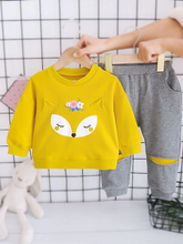Load image into Gallery viewer, Baby Foxy Fall Flower Sweater and Pants Set Yellow