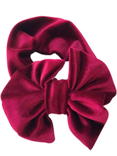 Load image into Gallery viewer, Baby Big Velvet Bow Headband burgundy