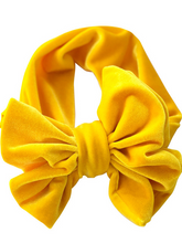 Load image into Gallery viewer, Baby Big Velvet Bow Headband yellow