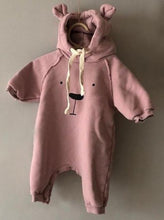 Load image into Gallery viewer, Baby Beary Cute Cuddly Romper Onesie With Drawstring Hoodie