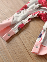 Load image into Gallery viewer, Baby Floral Funtime Long Sleeve Ruffle Romper Onesie Pink