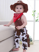 Load image into Gallery viewer, Baby Cowgirl Halloween Overall Set