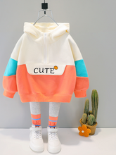 Load image into Gallery viewer, Baby Cute Kiddo Casual Hooded Sweater And Pants Set Orange