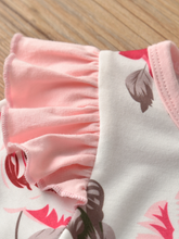 Load image into Gallery viewer, Baby Floral Funtime Long Sleeve Ruffle Romper Onesie Pink