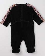 Load image into Gallery viewer, Baby Bedtime Velour Leopard Print Footie Onesie Pink