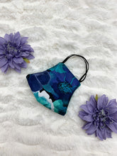 Load image into Gallery viewer, Adults and Kids Blue Teal Floral Reusable/Washable Face Masks with Filter