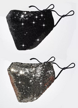 Load image into Gallery viewer, Adults Adjustable Glitter Sequin Reusable/Washable Face Masks