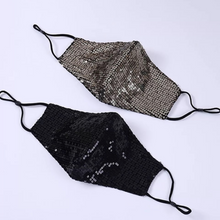 Load image into Gallery viewer, Adults Adjustable Glitter Sequin Reusable/Washable Face Masks