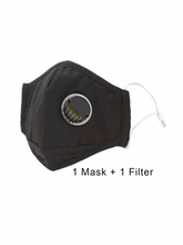 Load image into Gallery viewer, Adults Black with Airhole Reusable/Washable Face Masks with Filter