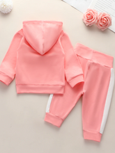 Load image into Gallery viewer, Baby Fall Mini-Me Hooded Sweatshirt and Striped Pants Set