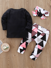 Load image into Gallery viewer, Baby 'Dad Is My Hero' Geo Print Long Sleeve Shirt and Leggings Set