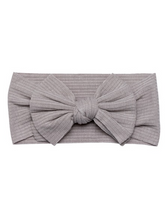 Load image into Gallery viewer, Baby bow headband grey