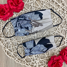 Load image into Gallery viewer, Adults and Kids Striped Flower Reusable/Washable Face Masks with Filter
