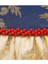 Load image into Gallery viewer, Baby Floral Lace Embroidered Beaded Dress with Bow-Gold
