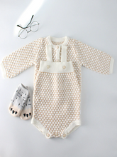 Load image into Gallery viewer, Baby Cardigan Cutie Knitted Sweater and Romper Onesie Set
