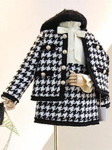 Load image into Gallery viewer, Girls Iconic Ivory &amp; Black Houndstooth Coco Chanel  Halloween Costume
