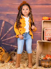 Load image into Gallery viewer, Mommy and Me Ruffled Faux Button Blazer Style Cardigan

