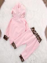 Load image into Gallery viewer, Baby Cute Cub Leopard Print Hooded Sweatshirt and Pants Set

