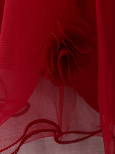 Load image into Gallery viewer, The dress has a bodice with flower applique and tulle skirt
