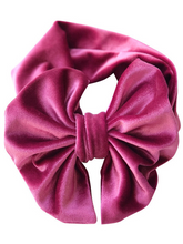 Load image into Gallery viewer, Baby Big Velvet Bow Headband purple
