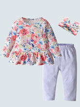 Load image into Gallery viewer, Baby Floral Funtime Long Sleeve Casual 3 Piece Set Grey
