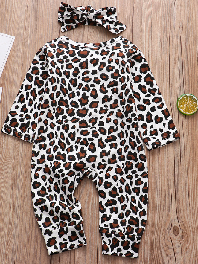 Baby Cute N Wild Leopard Print Onesie With Headband