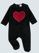 Load image into Gallery viewer, Baby Bedtime Plush Bodysuit Footie Onesie Red
