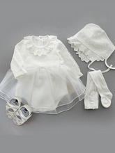Load image into Gallery viewer, Baby set features a onesie with a tulle skirt, matching shoes, and cap
