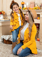 Load image into Gallery viewer, Mommy and Me Ruffled Faux Button Blazer Style Cardigan

