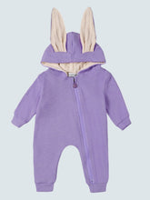 Load image into Gallery viewer, Baby Bouncing Bunny Ear Hooded Onesie
