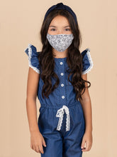 Load image into Gallery viewer, Adults and Kids White and Black Flower Reusable/Washable Face Masks with Filter
