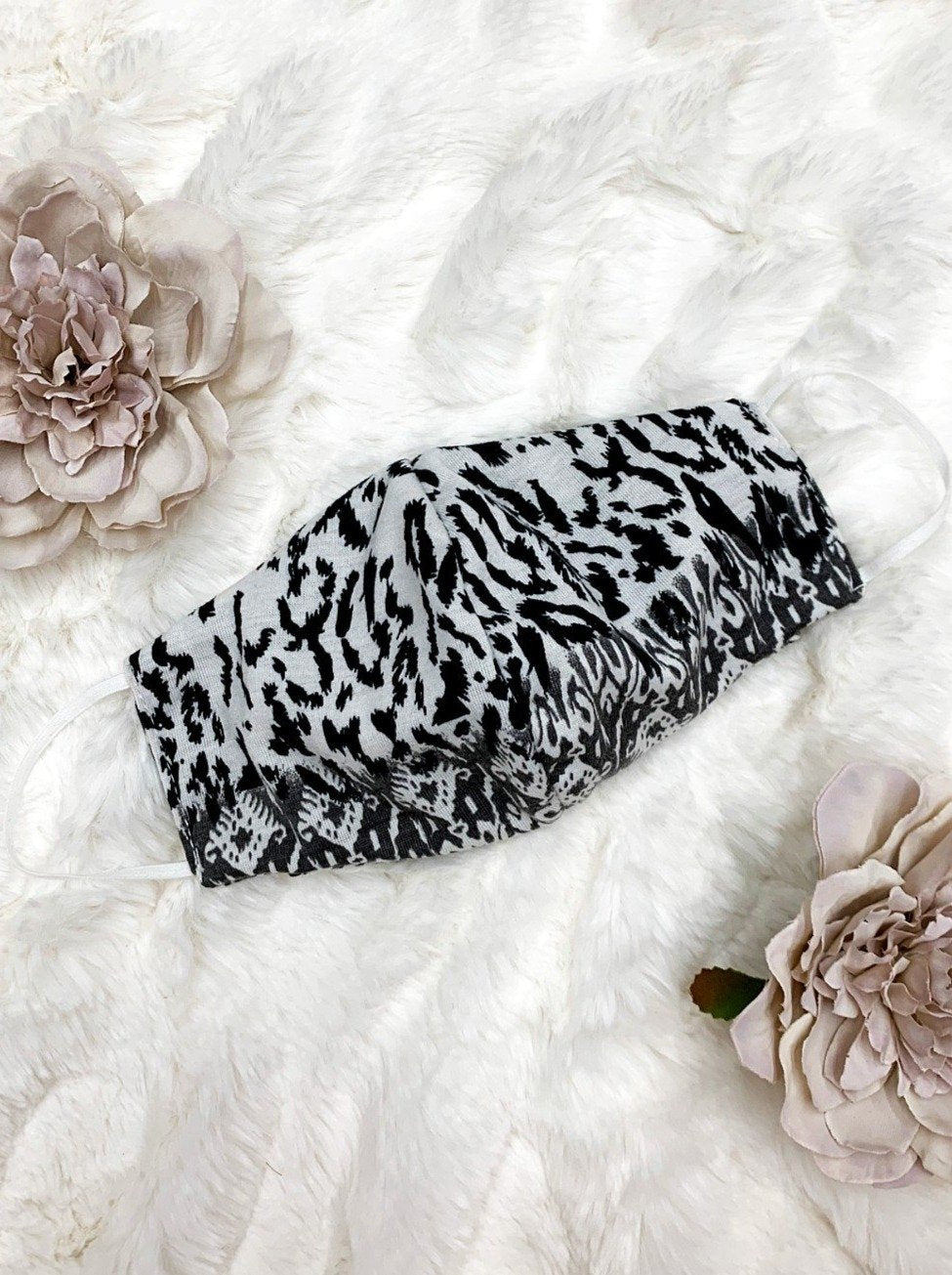 Adults and Kids White and Black Print Reusable/Washable Face Masks with Filter