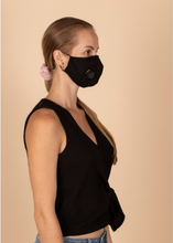 Load image into Gallery viewer, Adults Black with Airhole Reusable/Washable Face Masks with Filter
