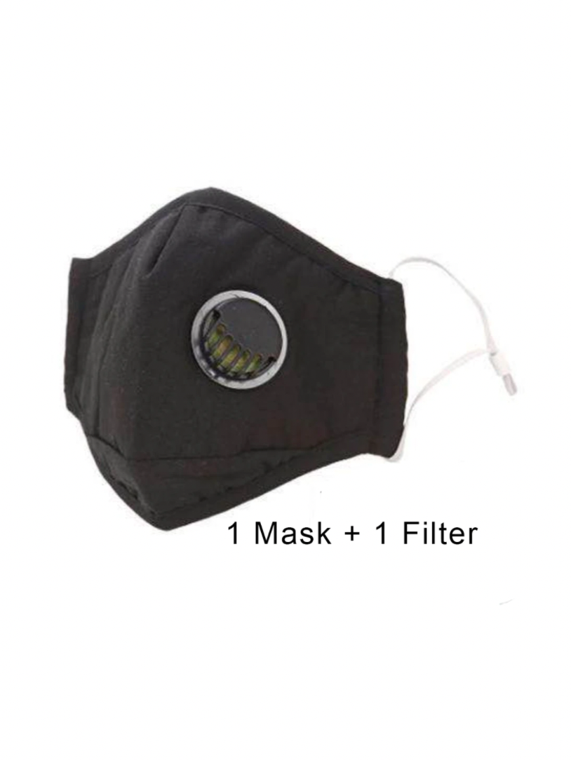 Adults Black with Airhole Reusable/Washable Face Masks with Filter