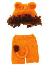 Load image into Gallery viewer, Baby knitted photoshoot costume - yellow lion
