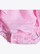 Load image into Gallery viewer, Baby Cute Bows and Ruffles Striped Onesie
