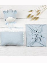 Load image into Gallery viewer, Baby Let&#39;s Do A Little Photoshoot Wrap with Matching Cap and Pillow Set
