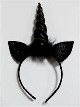 Load image into Gallery viewer, Girls Black Unicorn Horn Headband - Girls Accessories
