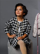 Load image into Gallery viewer, Girls Iconic Ivory &amp; Black Houndstooth Coco Chanel Halloween Costume - Girls Halloween Costume
