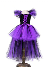Load image into Gallery viewer, Girls Purple &amp; Black Maleficent Inspired Halloween Tutu Dress - Girls Halloween Costume
