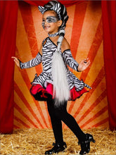 Load image into Gallery viewer, Girls Sassy Zebra Halloween Costume Dress - Girls Halloween Costume
