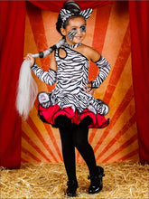 Load image into Gallery viewer, Girls Sassy Zebra Halloween Costume Dress - Girls Halloween Costume
