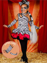 Load image into Gallery viewer, Girls Sassy Zebra Halloween Costume Dress
