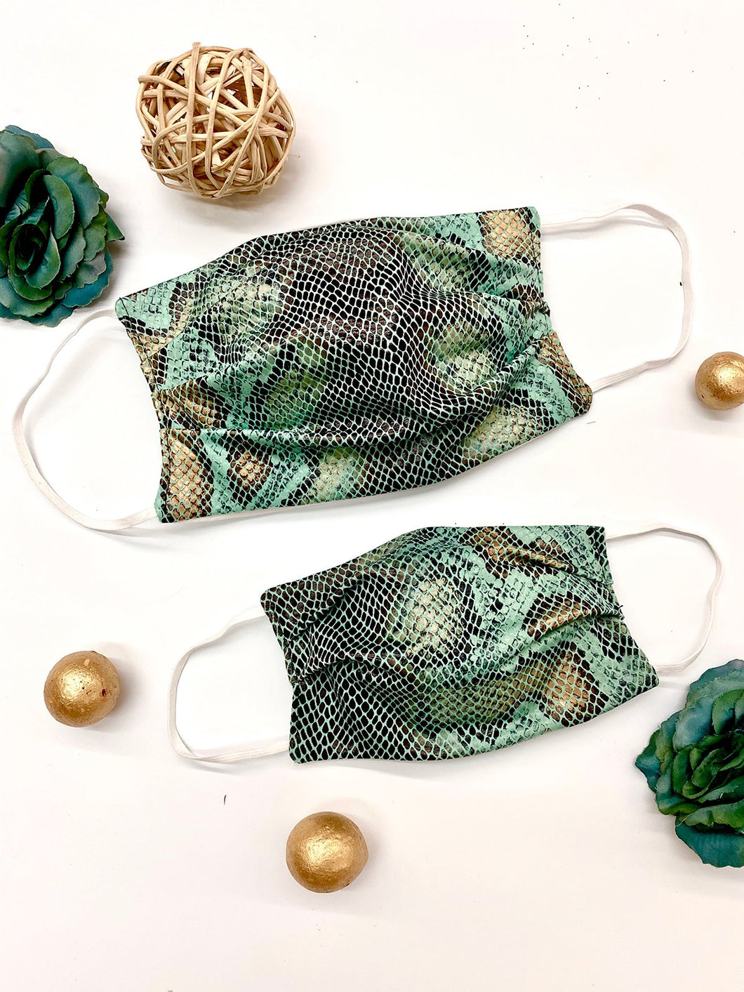 Adults and Kids Snake Print Reusable/Washable Face Masks with Filter