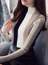 Load image into Gallery viewer, Womens Casual Knit Vertical Striped Sweater - Yellow / S - Womens Fall Sweaters
